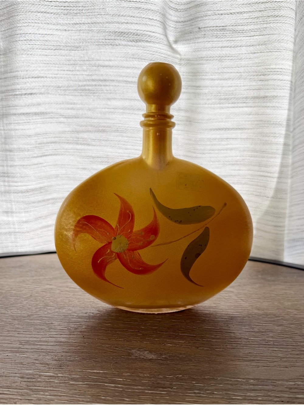 Vintage Hand Painted Art Glass Murano Decanter